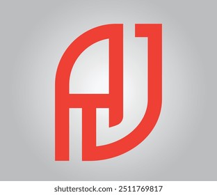 Letra de diseño de logotipo AJ Arte vectorial