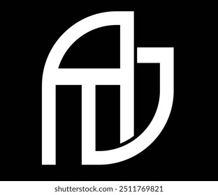 Letra de diseño de logotipo AJ Arte vectorial