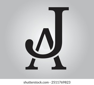 Letra de diseño de logotipo AJ Arte vectorial