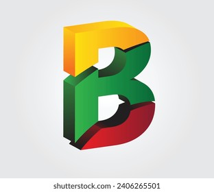 Logo Design Letter B 3D 