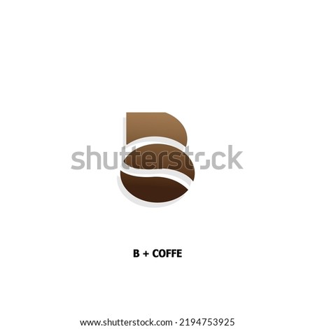 logo design of letter B and coffee beans combined, logo design of letter B and coffee beans, suitable for brand logos and others