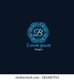 Diseño De Logotipo Para Letra B .Hexagon Vector Bubbles Design Para Alphabet B .Creative Logo Design Para Letra "B".