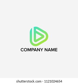 Logo design for letter B and Play icon