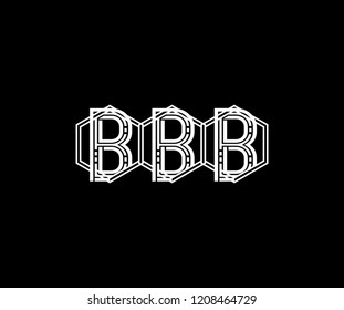 Logo Design Letter BBB Linear Polygonal Monogram