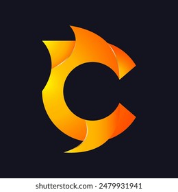 logo design with letter c concept