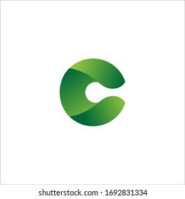 diseño de logotipo letra C con un estilo de color ecológico