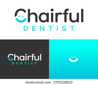 Logo design letter C monogram and smile for dental clinic.