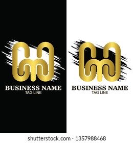 Logo Design Letter CC Brush Stroke. Letters Logo Black Paint and white paint icon with Elegant and luxurious Vector Design.