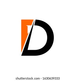 logo design letter D abstract.
color combination of orange with black on a white background.