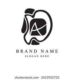 Logo design letter DA, Elegant modern. Vector template, Modern Abstract Letter DA Logo, Initial lowercase letter logo ad	
