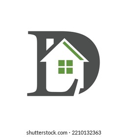 Logo design letter DL or LD include home in design. Real estate logo design