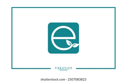  Logo design of letter E ,nature logo, leaf logo, clean and simple logo.