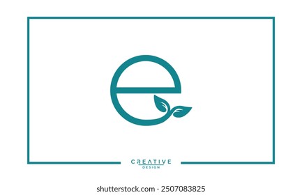  Logo design of letter E ,nature logo, leaf logo, clean and simple logo.