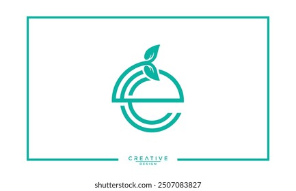  Logo design of letter E ,nature logo, leaf logo, clean and simple logo.