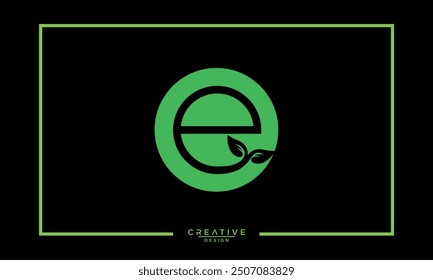  Logo design of letter E ,nature logo, leaf logo, clean and simple logo.