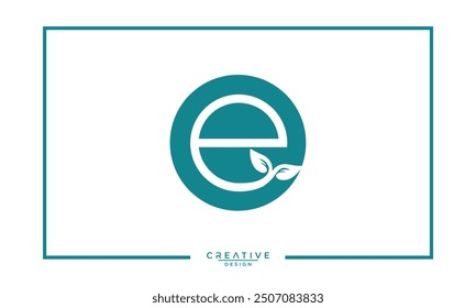  Logo design of letter E ,nature logo, leaf logo, clean and simple logo.