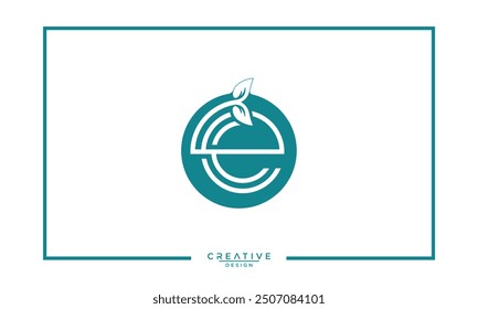  Logo design of letter E ,nature logo, leaf logo, clean and simple logo.