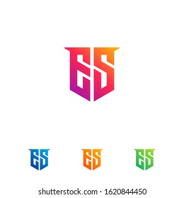 Logo design letter E S strong bold style template