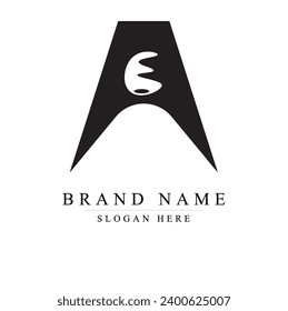 Letra de diseño del logotipo EA. Moderno y elegante. Plantilla de vectores. Carta abstracta moderna logotipo AE, logotipo inicial de letra minúscula ea