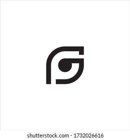 logo design letter GP black white background abstract