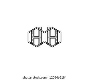 Logo Design Letter HH Linear Polygonal Monogram