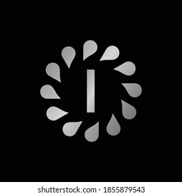 Diseño del logotipo para la letra I. Diseño del logotipo de la carta plateada I aislado en fondo negro.Concepto de joyería del vector plateado.
