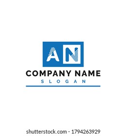 Diseño de logotipo. Ilustración de vectores con logotipo de letra AN - Vector