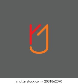 logo design with letter k and j monogram