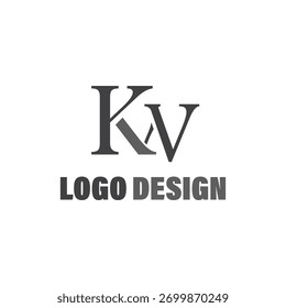 LETRA DE DESIGN DE LOGOTIPO KW VETOR 