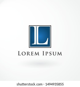 Logo Design with Letter L and Line Square