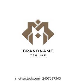 Logo design letter M. Abstract bold modern. Vector template