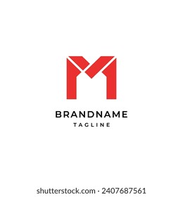 Logo Design-Brief M. Abstrakt fett modern. Vektorgrafik-Vorlage