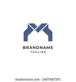 Logo design letter M. Abstract bold modern. Vector template