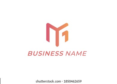letra M y G de diseño de logotipo