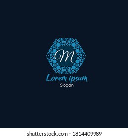 Logo Design For Letter M .Hexagon Vector Bubbles Design For Alphabet M .Creative logo Design For Letter “M”.