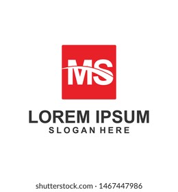 logo design  letter m s brand   template elegant
