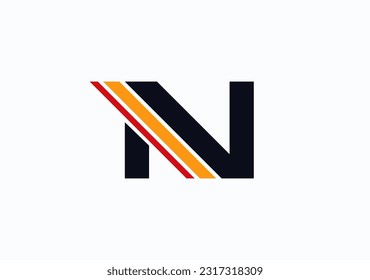 Logo design letter N for company name with initial lletter N