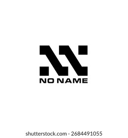 logo design letter NN with bold geometric abstract shapes in modern black style, symbol of creativity, minimalism, digital identity, technology, and contemporary branding concept