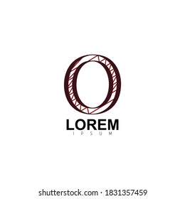 Diseño del logotipo para la letra O. Diseño De Logotipo De Color Rojo De Líneas De Esgrima Para La Letra O. Diseño del logotipo Efecto Esbozo para el alfabeto O.