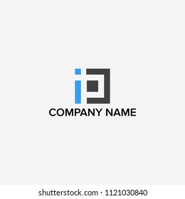 Logo design for letter I and P