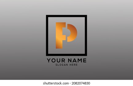 Logo design letter P. Elegant modern. Vector template