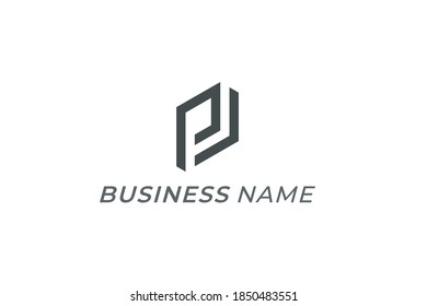 letra de diseño de logotipo P y L