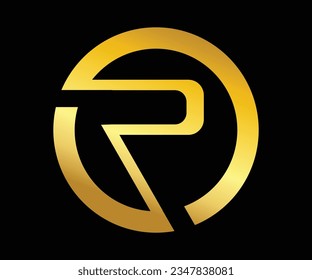 Logo design Letter R Cycle Monogram Vector Art Gold Gradient 