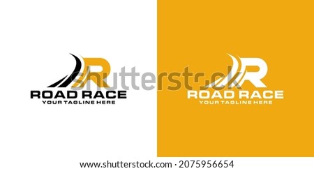 logo design letter R and road racing, logo racing, automotive and workshop Photo stock © 