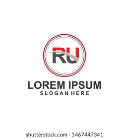 logo design  letter r u brand   template elegant