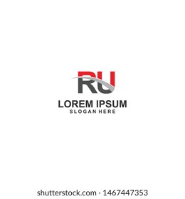 logo design  letter r u brand   template elegant