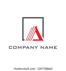 logo design, letter A red logo, elegant letter A vector concept
