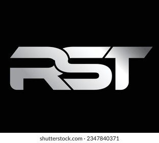 Logo design Letter RST Vector Art Gradient Sliver 