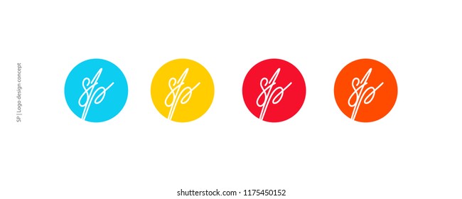 Logo design, letter s and a, vector design logo, color various available.