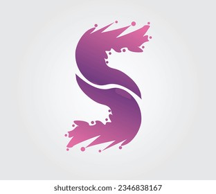 Letra de diseño de logotipo Vector gradiente S